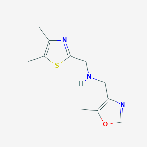 molecular formula C11H15N3OS B7414833 N-[(4,5-dimethyl-1,3-thiazol-2-yl)methyl]-1-(5-methyl-1,3-oxazol-4-yl)methanamine 