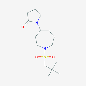 molecular formula C15H28N2O3S B7414873 1-[1-(2,2-Dimethylpropylsulfonyl)azepan-4-yl]pyrrolidin-2-one 