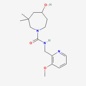 5-hydroxy-N-[(3-methoxypyridin-2-yl)methyl]-3,3-dimethylazepane-1-carboxamide