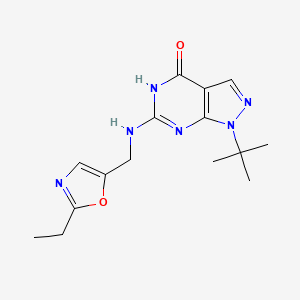 1-tert-butyl-6-[(2-ethyl-1,3-oxazol-5-yl)methylamino]-5H-pyrazolo[3,4-d]pyrimidin-4-one