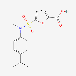 molecular formula C15H17NO5S B7414971 5-[Methyl-(4-propan-2-ylphenyl)sulfamoyl]furan-2-carboxylic acid 