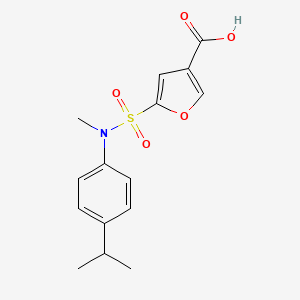 molecular formula C15H17NO5S B7414974 5-[Methyl-(4-propan-2-ylphenyl)sulfamoyl]furan-3-carboxylic acid 