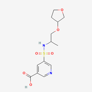 molecular formula C13H18N2O6S B7414985 5-[1-(Oxolan-3-yloxy)propan-2-ylsulfamoyl]pyridine-3-carboxylic acid 