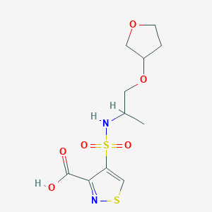 molecular formula C11H16N2O6S2 B7414997 4-[1-(Oxolan-3-yloxy)propan-2-ylsulfamoyl]-1,2-thiazole-3-carboxylic acid 