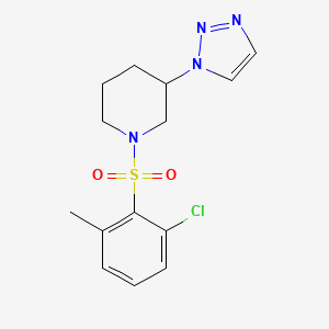 1-(2-Chloro-6-methylphenyl)sulfonyl-3-(triazol-1-yl)piperidine