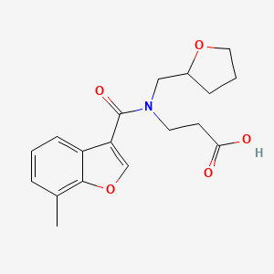 molecular formula C18H21NO5 B7415024 3-[(7-Methyl-1-benzofuran-3-carbonyl)-(oxolan-2-ylmethyl)amino]propanoic acid 