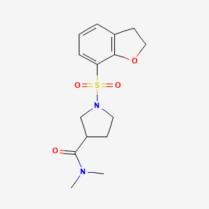 molecular formula C15H20N2O4S B7415031 1-(2,3-dihydro-1-benzofuran-7-ylsulfonyl)-N,N-dimethylpyrrolidine-3-carboxamide 