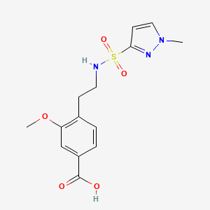 3-Methoxy-4-[2-[(1-methylpyrazol-3-yl)sulfonylamino]ethyl]benzoic acid