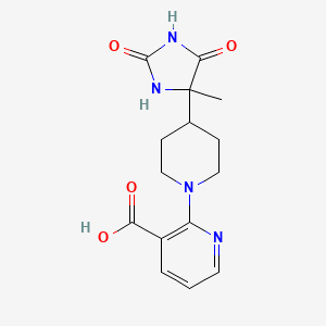 2-[4-(4-Methyl-2,5-dioxoimidazolidin-4-yl)piperidin-1-yl]pyridine-3-carboxylic acid