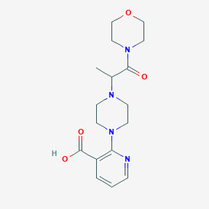 molecular formula C17H24N4O4 B7415058 2-[4-(1-Morpholin-4-yl-1-oxopropan-2-yl)piperazin-1-yl]pyridine-3-carboxylic acid 