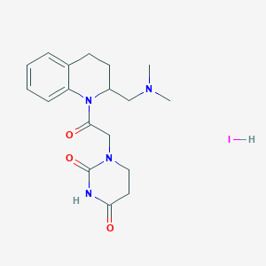 1-[2-[2-[(dimethylamino)methyl]-3,4-dihydro-2H-quinolin-1-yl]-2-oxoethyl]-1,3-diazinane-2,4-dione;hydroiodide