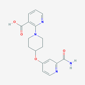 molecular formula C17H18N4O4 B7415080 2-[4-(2-Carbamoylpyridin-4-yl)oxypiperidin-1-yl]pyridine-3-carboxylic acid 