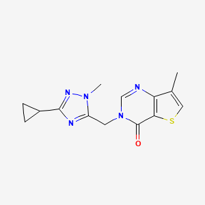 3-[(5-Cyclopropyl-2-methyl-1,2,4-triazol-3-yl)methyl]-7-methylthieno[3,2-d]pyrimidin-4-one