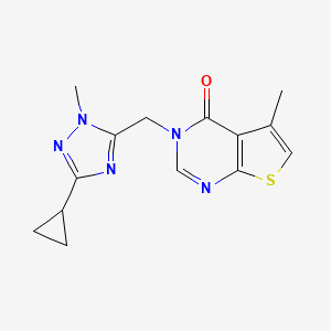 3-[(5-Cyclopropyl-2-methyl-1,2,4-triazol-3-yl)methyl]-5-methylthieno[2,3-d]pyrimidin-4-one