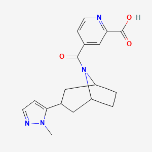 4-[3-(2-Methylpyrazol-3-yl)-8-azabicyclo[3.2.1]octane-8-carbonyl]pyridine-2-carboxylic acid