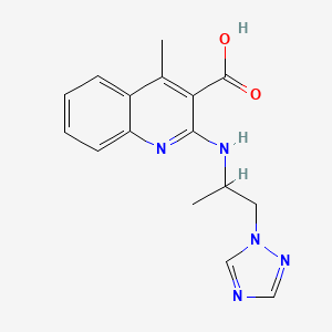 4-Methyl-2-[1-(1,2,4-triazol-1-yl)propan-2-ylamino]quinoline-3-carboxylic acid