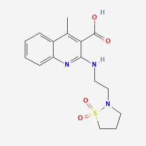 2-[2-(1,1-Dioxo-1,2-thiazolidin-2-yl)ethylamino]-4-methylquinoline-3-carboxylic acid