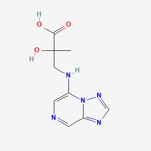 molecular formula C9H11N5O3 B7415178 2-Hydroxy-2-methyl-3-([1,2,4]triazolo[1,5-a]pyrazin-5-ylamino)propanoic acid 