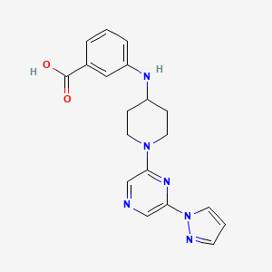 3-[[1-(6-Pyrazol-1-ylpyrazin-2-yl)piperidin-4-yl]amino]benzoic acid