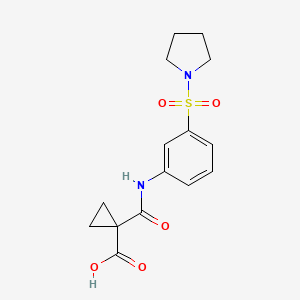 1-[(3-Pyrrolidin-1-ylsulfonylphenyl)carbamoyl]cyclopropane-1-carboxylic acid