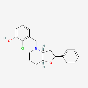 3-[[(2S,3aS,7aS)-2-phenyl-3,3a,5,6,7,7a-hexahydro-2H-furo[3,2-b]pyridin-4-yl]methyl]-2-chlorophenol