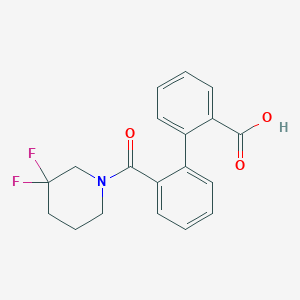 molecular formula C19H17F2NO3 B7415219 2-[2-(3,3-Difluoropiperidine-1-carbonyl)phenyl]benzoic acid 