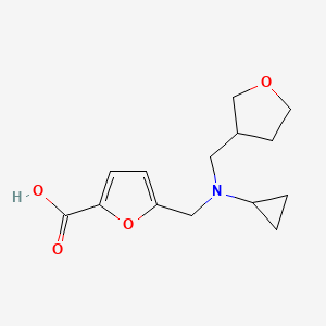 molecular formula C14H19NO4 B7415227 5-[[Cyclopropyl(oxolan-3-ylmethyl)amino]methyl]furan-2-carboxylic acid 