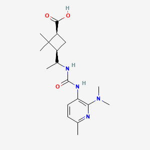 (1S,3R)-3-[1-[[2-(dimethylamino)-6-methylpyridin-3-yl]carbamoylamino]ethyl]-2,2-dimethylcyclobutane-1-carboxylic acid