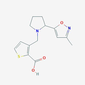 3-[[2-(3-Methyl-1,2-oxazol-5-yl)pyrrolidin-1-yl]methyl]thiophene-2-carboxylic acid