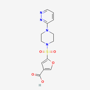 molecular formula C13H14N4O5S B7415260 5-(4-Pyridazin-3-ylpiperazin-1-yl)sulfonylfuran-3-carboxylic acid 