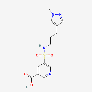 molecular formula C13H16N4O4S B7415267 5-[3-(1-Methylpyrazol-4-yl)propylsulfamoyl]pyridine-3-carboxylic acid 