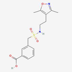 molecular formula C15H18N2O5S B7415274 3-[2-(3,5-Dimethyl-1,2-oxazol-4-yl)ethylsulfamoylmethyl]benzoic acid 