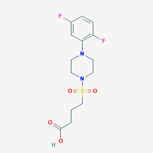 molecular formula C14H18F2N2O4S B7415291 4-[4-(2,5-Difluorophenyl)piperazin-1-yl]sulfonylbutanoic acid 