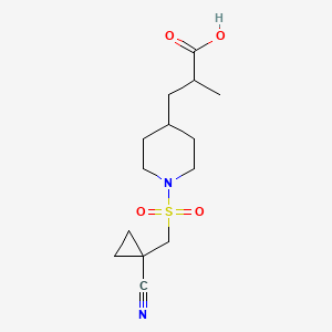 3-[1-[(1-Cyanocyclopropyl)methylsulfonyl]piperidin-4-yl]-2-methylpropanoic acid