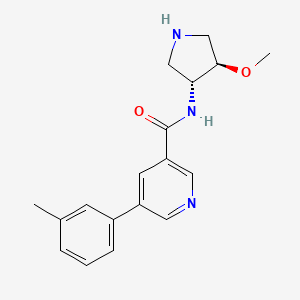 N-[(3R,4R)-4-methoxypyrrolidin-3-yl]-5-(3-methylphenyl)pyridine-3-carboxamide