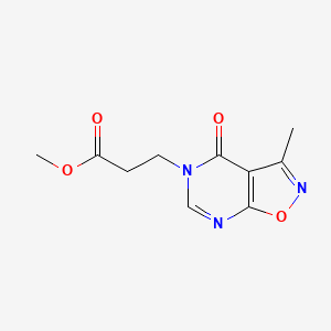 molecular formula C10H11N3O4 B7415411 Methyl 3-(3-methyl-4-oxo-[1,2]oxazolo[5,4-d]pyrimidin-5-yl)propanoate 