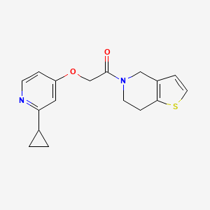 molecular formula C17H18N2O2S B7415423 2-(2-cyclopropylpyridin-4-yl)oxy-1-(6,7-dihydro-4H-thieno[3,2-c]pyridin-5-yl)ethanone 