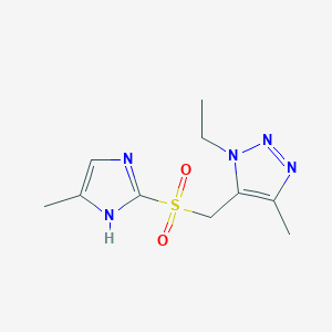 molecular formula C10H15N5O2S B7415430 1-ethyl-4-methyl-5-[(5-methyl-1H-imidazol-2-yl)sulfonylmethyl]triazole 