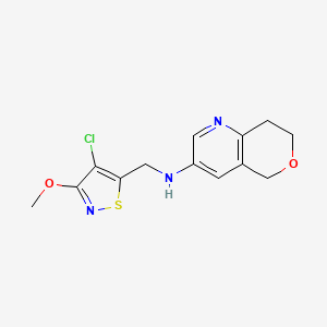 molecular formula C13H14ClN3O2S B7415435 N-[(4-chloro-3-methoxy-1,2-thiazol-5-yl)methyl]-7,8-dihydro-5H-pyrano[4,3-b]pyridin-3-amine 