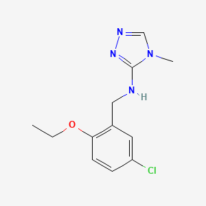 molecular formula C12H15ClN4O B7415451 N-[(5-chloro-2-ethoxyphenyl)methyl]-4-methyl-1,2,4-triazol-3-amine 