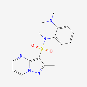 molecular formula C16H19N5O2S B7415454 N-[2-(dimethylamino)phenyl]-N,2-dimethylpyrazolo[1,5-a]pyrimidine-3-sulfonamide 