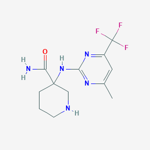 3-[[4-Methyl-6-(trifluoromethyl)pyrimidin-2-yl]amino]piperidine-3-carboxamide