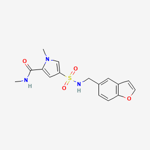 molecular formula C16H17N3O4S B7415511 4-(1-benzofuran-5-ylmethylsulfamoyl)-N,1-dimethylpyrrole-2-carboxamide 