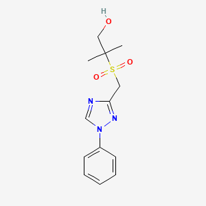 2-Methyl-2-[(1-phenyl-1,2,4-triazol-3-yl)methylsulfonyl]propan-1-ol