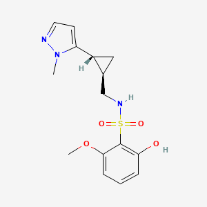 molecular formula C15H19N3O4S B7415525 2-hydroxy-6-methoxy-N-[[(1R,2R)-2-(2-methylpyrazol-3-yl)cyclopropyl]methyl]benzenesulfonamide 