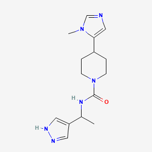 4-(3-methylimidazol-4-yl)-N-[1-(1H-pyrazol-4-yl)ethyl]piperidine-1-carboxamide