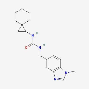 molecular formula C18H24N4O B7415534 1-[(1-Methylbenzimidazol-5-yl)methyl]-3-spiro[2.5]octan-2-ylurea 