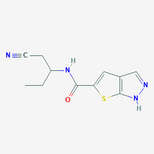 molecular formula C11H12N4OS B7415550 N-(1-cyanobutan-2-yl)-1H-thieno[2,3-c]pyrazole-5-carboxamide 