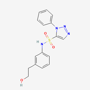 molecular formula C16H16N4O3S B7415551 N-[3-(2-hydroxyethyl)phenyl]-3-phenyltriazole-4-sulfonamide 