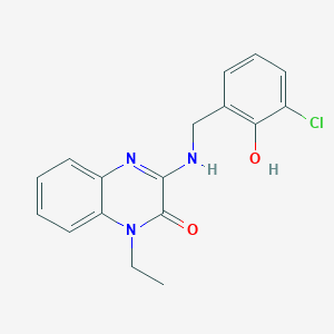 molecular formula C17H16ClN3O2 B7415552 3-[(3-Chloro-2-hydroxyphenyl)methylamino]-1-ethylquinoxalin-2-one 